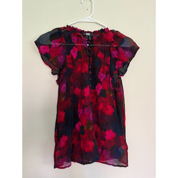 Paige Silk Floral Blouse, Size S - Picture 2 of 8